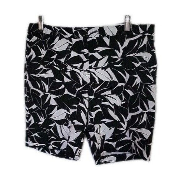Mario Serrani Pants - Mario Serrani Italy Women’s Size 12 Bermuda Shorts Black White Pattern Stretchy